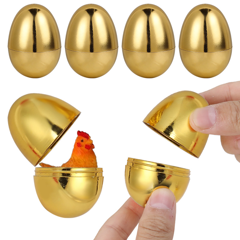 Party Games Easter For Kids - 6개입 황금 부활절 달걀 플라스틱 선물