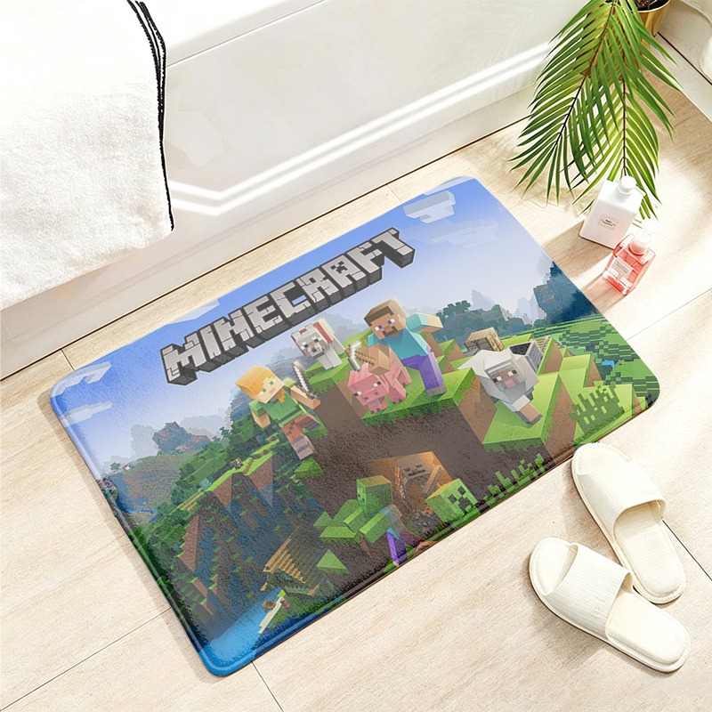 Party Games Minecraft - Minecrafted 플란넬 바닥 매트 욕실 부드러운