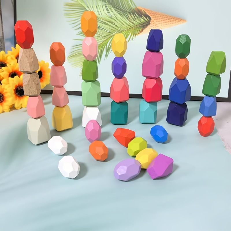 Party Games Easter For Kids - 20개 나무 쌓기 균형 돌 나무