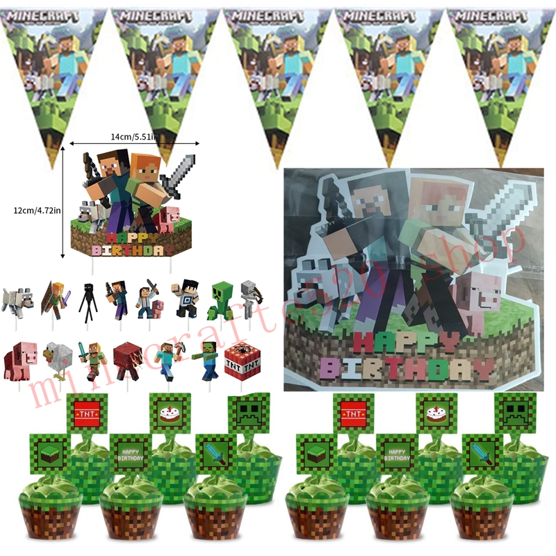 Party Games Minecraft - MC 픽셀 종이 카드 마인크래프트 생일