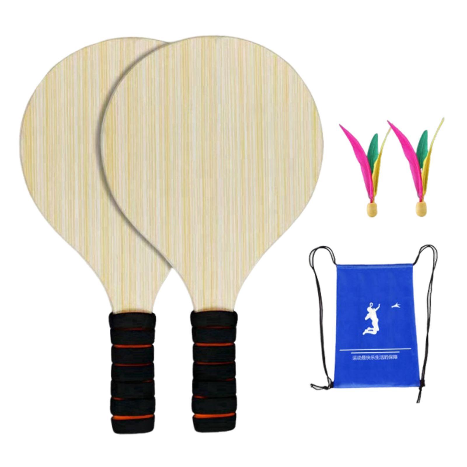2Pcs 나무 배드민턴 패들 세트(공 및 보관 주머니  - Badminton Set Garden 리뷰 및 가격