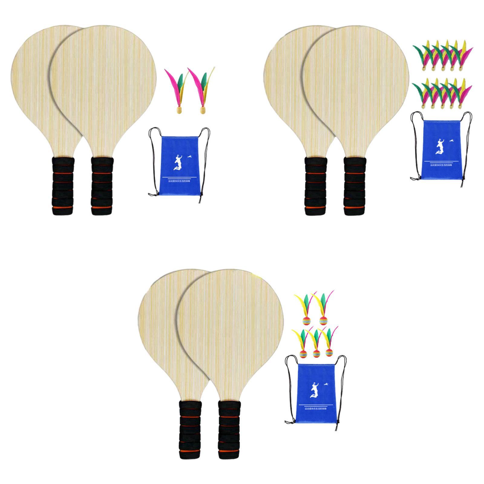 2Pcs 나무 배드민턴 패들 세트(공 및 보관 주머니  - Badminton Set Garden 리뷰 및 가격