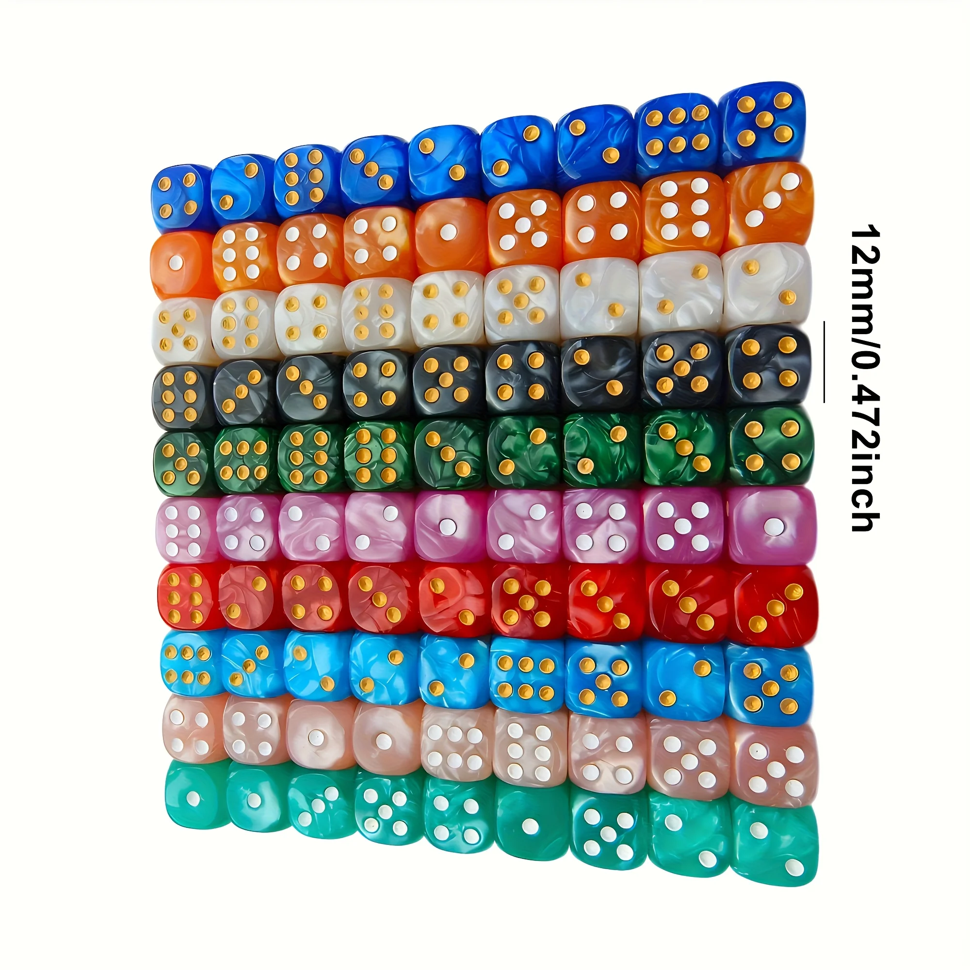 10개입 12mm 진주 무늬 D6 주사위, 둥근 모서리 - Party Games Console 리뷰 및 가격