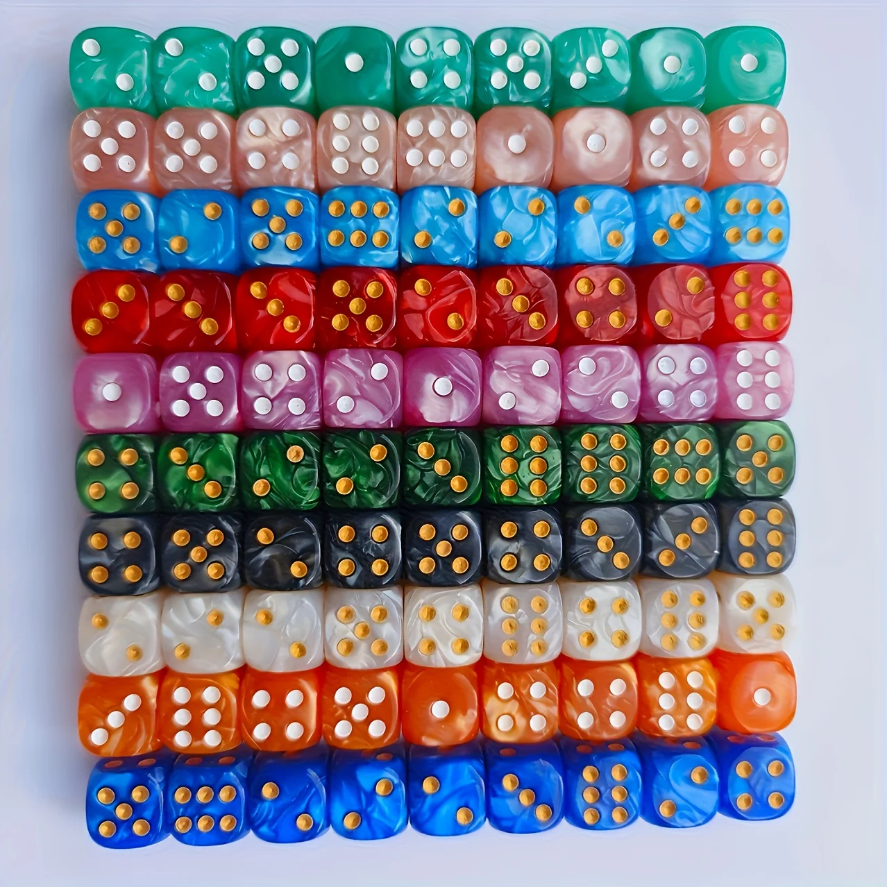 10개입 12mm 진주 무늬 D6 주사위, 둥근 모서리 - Party Games Console 리뷰 및 가격